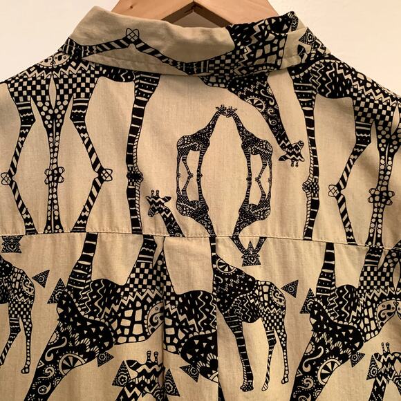 Vintage Y2K LRG Short Sleeve Button Down Shirt Mens Size M Giraffe Safari Casual - Picture 6 of 8